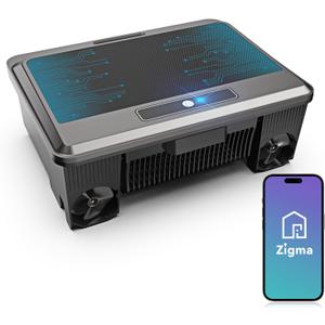 Upgraded Zigma Solar Powered Robotic Pool Skimmer Surface Cleaner Dual Charging Options Smart Obstacle Avoidance 12 Hours Continuous Cleaning Ideal for Above Ground Pool