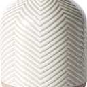 Small Boho Vase for Decor,Rustic Farmhouse Vase for Pampas Grass,Eucalyptus Set and Tiny Stem Flowers,Ceramic for Centerpieces, 5.3 Inch,Wave-Arctic White