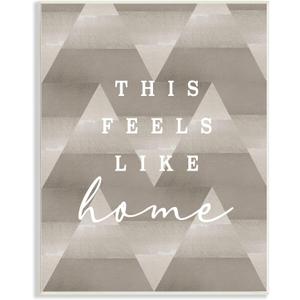 Stupell Industries This Feels Like Home Mountain Pattern Typography, Design by Lil' Rue, Grey, 13 x 19
