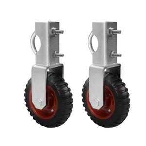 Gate Wheel 6 inch Farm Gate Wheel, 2 Pack Gate Support Wheel with 1-3/8" Thru 2-1/2" Gate Use, Chain Link Fence Metal Tub Gate Farm Gate Wheel Under Mount Farm Gate Caster to Prevent Dragging (Red)