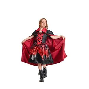 ellzant Kids Vampire Costume for Girls 8-10, Girls Halloween Costumes Dress Vampire Cape Skirt Cloak Vest Outfit S (110-200 cm)