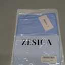 ZESICA Women's Summer Going Out Tops Ruffle Short Sleeve Cowl Neck Shirts (Blue, M)