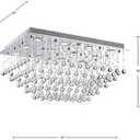 Saint Mossi 12-Lights Modern Chandelier K9 Crystal Chandelier Light Fixture by Raindrop Chandelier Design,Modern Flush Mount Ceiling Light Fixtures,H16 x W22 x L31