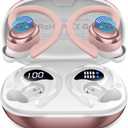 Wireless Earbuds Sport, Bluetooth 5.4 Headphones with Earhook, 2025 Hi-Fi Stereo Over Ear Buds, 50H Earphones with 4 ENC Noise Canceling Mics, IP7 Waterproof Headset for Running Workout (Android/iOS) (A-Rose Gold)