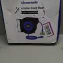DEWENWILS Heavy Duty Cord Reel, 40FT Retractable Extension Power Cord, 12AWG/3C SJTOW, 3-Lighted Triple Outlets, 15A Circuit Breaker, Wall/Ceiling Mounted, Adjustable Stopper UL Listed, Blue
