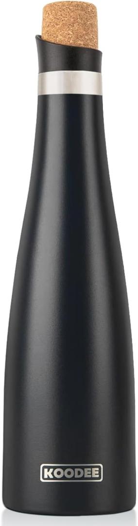 koodee Bottle - 32 oz Insulated Stainless Steel Bottle with Double Wall Vacuum Sealed Lids,for Lovers Keeps Cold for 24 Hours and Hot for 12 Hours (Black,1000ml)