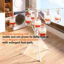 Foldable 4-Legged Clothes Drying Rack, Extra Stable Heavy Duty Laundry Drying Rack with Sock Clips & Shoe Holders, Large Capacity Collapsible Drying Stand for Indoor Outdoor Use