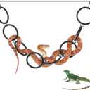 Snake Climbing Accessories, Snake Enrichment Toys Adjustable Ball Python Tank Accessories for Corn Snakes Bearded Dragon,Chameleon,Iguana,Gecko,Lizard 4.3 Inch Diameter, Black