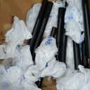 LAATOOREE Nightstands Set of 2, Small Side Table, Bedside Table with Fluted Door, Solid Wood Feet; Modern Mid-Century End Table for Bedroom, Small Space (Black)