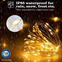 koopower 4 Pack 50 LEDs Outdoor String Lights, Auto On/Off Battery Operated Fairy Lights 8 Mode Waterproof Copper Wire Lights for Bedroom, Garden, Halloween, Christmas, Wedding Decoration