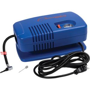 Champion Sports Electric Ball Inflator with Needle - Quiet Air Compressor for Basketball, Soccer, Volleyball & Sports Balls, High PSI Rating, Fast Inflation, 110-120V AC Power for Gym & School Use (1/4 HP - 125 PSI (Deluxe))