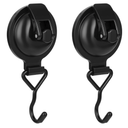 Heavy Duty Vacuum Wreath Cup Adhesive Hook,Hanging 13 lbs Robe Towel Hooks, Easy to Install and Remove, Super Suction for Kitchen， Bathroom and Restroom (Shiny Black, 4 Pack)