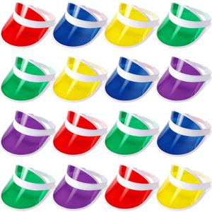 Tarpop Poker Visors Hats Bulk Casino Bingo Visor Casino Dealer Clear Plastic Sun Golf Hats for Women Men, 16 Pack