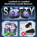 for AirPods 3 Case Cover [Safety Lock] [Magnetic One-Click Open] [Military Shockproof Armor] Double Rugged Outdoor Wireless Charging Case for AirPods 3rd Generation with Keychain, Purple