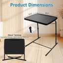 Max Pro Larger Folding TV Tray Table, XL Adjustable Foldable TV Table with 6 Height, 425% Thicker HDPE Plastic Table for Eating, Laptop, Snacks, Dinner Laptop on Couch & Bed, Black