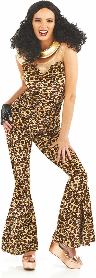 fun shack 90s Pop Star Costume For Women, Leopard Print Halloween Outfit, Adult Leopard Costume, Popstar Attire (XX-Large)