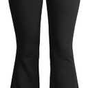OQQ Women's Flared Pants High Waisted Yoga Leggings Stretchy Bell Buttom Wide Leg (Medium, Black)