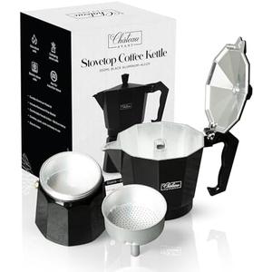 Moka & Espresso Pot Stovetop - 10.6oz - Rich, Full-Body Moka Pot Coffee Maker - Aluminum Espresso Maker Stove Top Coffee Pot - Moka Coffee Maker - Italian Greca de Cafe