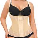Nebility Waist Trainer for Women Corset Shapewear Tummy Control Body Shaper Top Waist Cincher Girdle with Adjustable Straps (X-Large, Beige)