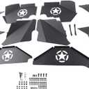 MAIKER Compatible with Front and Rear Inner Fender Liners w/Five Star Logo 2007-2017 Jeep Wrangler JK JKU 4WD Lightweight Aluminum Design Black, 10 Piece