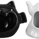 2pcs Halloween Candy Holder Dish Bat Ghost Ceramic Candle Holder Cute Candy Bowl Holiday Tired Tray Decor for Halloween Party Decoration