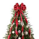 Burgundy Christmas Tree Topper Bows 13 x 53 Large Burgundy Velvet Christmas Decorative Bows with Long Streamers for Wreaths Door Staircase Ornaments Holiday Crafts Home Decor