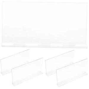 KICHOUSE 4pcs Acrylic Place Cards for Table Setting Wedding Signage Blank Table Signs Reusable Safe Design for Events Parties Base Included