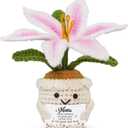 OASSIE Gifts for Mom - Emotional Support Crochet Lily Flower - Proud of You Motivational Positive Mothers Day Birthday Gifts for Mom from Daughter Son, Mother Gift, Mama Gift