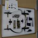 goldenwarm Double Front Door Lock Set, Oil-Rubbed Bronze Double Door Handlewith Dummy, Double Classic Front Door Hardware Set with Reversible Wave Handle Lever, Double Entry Door Lock Set (1 Pack)