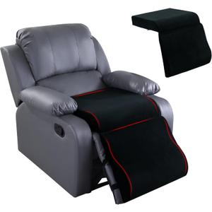 HOMBYS Foam Recliner Cushion with Leg Pillow for Elderly Large Square Seat Cushion Wave Shape Footrest for Armchairs Couch, Medium Thick & Supportive, Non-Slip Design, Black