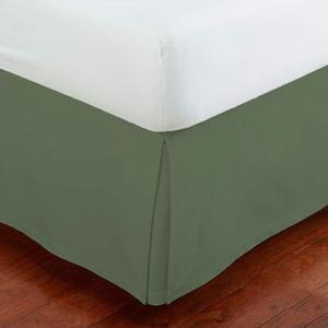 Mk Collection Solid Pleated Queen Size Bed Skirt 14" Drop Sage Green