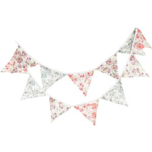 LOVENJOY Pastel Pennant Banner Triangle Spring Floral Fabric Bunting Shabby Chic Tea Party Flag Garland