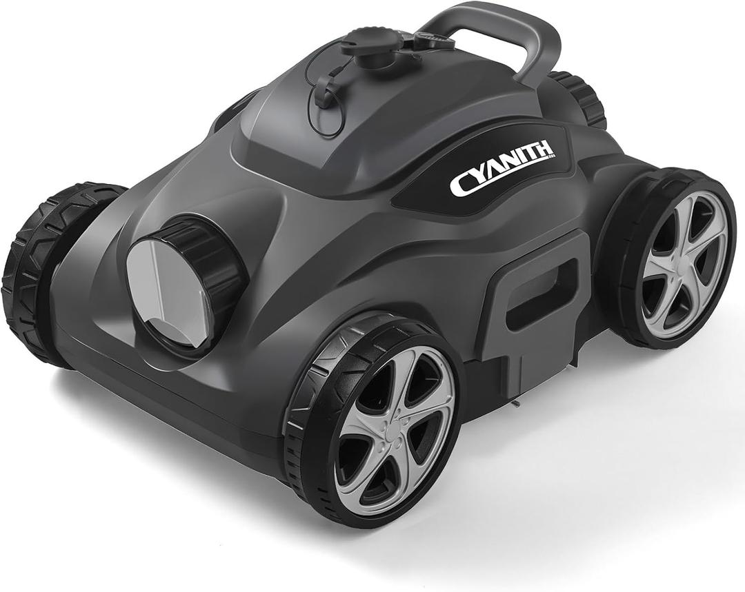 110 Mins Runtime Pool Vacuum for Above Ground Pool, Cordless Robotic Pool Cleaner for Flat Inground Pools up to 1,076 Sq. Ft, Automatic Self-Parking with Dual Strong Brushless Suction Motors