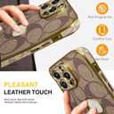 Compatible with iPhone 17 Pro Max Case with Logo View , Luxury Elegant Full Protection Slim Shockproof Leather Case with Camera Lens Protector Phone Cover for iPhone 17 Pro Max for Women Men
