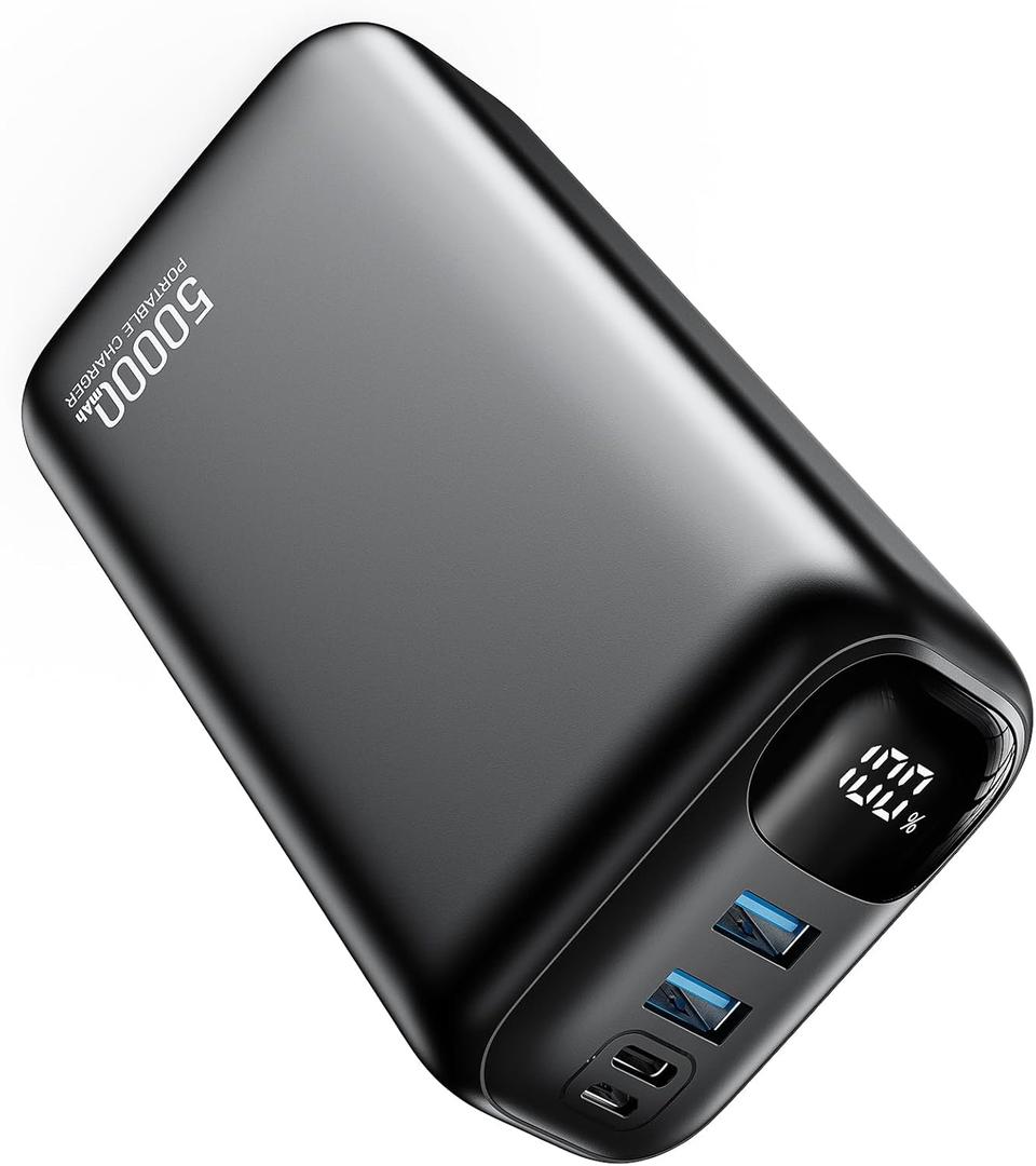 PIFFA Portable Charger Power Bank - 50000mAh Battery Pack, 22.5W Fast Charging Powerbank, Travel Essential for Portable Phone Charger, USB-C Phone Charger for iPhone 17/ 16/ 15/ 14/ 13 Samsung Google etc