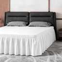 ANARACHON Full Bed Skirt, Elastic Wrap Around Bed Skirt Full Size, Bed Skirts for Adjustable Bed, Easy Fit with 18" Drop Length Tailored Drop Dust Ruffle (White)