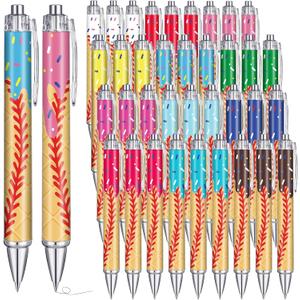 Sayglossy 36 Pcs Ice Cream Drip Baseball Pens Drip Baseball Party Favors Gifts Bulk Ballpoint Pens in Black Ink for Youth Office School Supplies Sport Lover Team Players Reward Birthday Party Favors