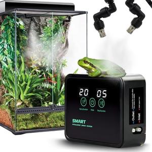 MECESOR Reptile Humidifiers Smart Misting System for Herps Terrariums, Reptile Mister Automatic with Timer, 360° Adjustable Misting Nozzles for Chameleons, Snake, Frog, Turtle, Lizard