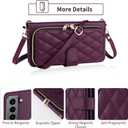 Wallet Case for Samsung Galaxy S21 Plus S21+ 5G with Wrist Strap 9+ Card Slots Zipper Purse, Luxury PU Leather Stand Full Body Phone Cover for S21+5G S21plus 21S + S 21 21+ G5 Women Deep Purple (Wine Red)