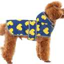 Dog Raincoat, Waterproof Dog Rain Jacket with Hood, Adjustable Rain Coat Poncho with Reflective Strips & Leash Hole for Large Medium Small Dogs Puppies, Lightweight Pet Clothes (Navy Blue Duck)