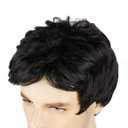 Men's Wigs,Short Mens Black Wig Layered Natural Hair Costume Halloween Heat Resistant Synthetic Wigs for Men Male