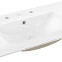 JONATHAN Y SNK1003A Ancillary 3-Hole 36 in. W x 18.25 in. D Classic Contemporary Rectangular Ceramic Single Sink Basin Vanity Top, White