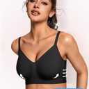 OEAK Bralettes for Women No Padding Comfortable Wireless Bras Seamless Bralette No Underwire Bra Cute Everyday Tshirt Bras (Black)