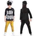 LOLANTA Kids Dance Costume Boys Girls Sequins Hip Hop Clothes 80s 90s Outfits Shiny Dress Up Dancewear(Gold,5-6)
