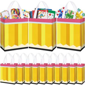 Supervitae 24 Pack Pencil Gift Bags Teacher Party Favor Non Woven Totes