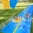 Sloosh Huge Water Slide, 30ft x 6ft Heavy Duty Lawn Water Slip with Built-in Sprinkler Slide and 2 Slip Inflatable Boards for Kids Adults Party Summer Yard Lawn Outdoor Play Activities, Large
