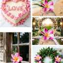 Birthday Gifts for Women 10pcs White Hot Pink Flowers PU Real Touch Flowers Hawaiian Plumeria Frangipani Artificial Flowers for DIY Birthday Gifts Wedding Gifts Home Decor Table Centerpiece