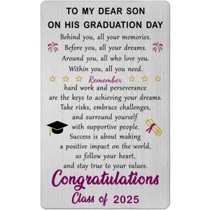 CPLJW Son Graduation Card - Class of 2025 Gifts for Son, Son's High School & College Graduation Cards for Him