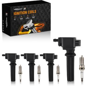 MaXpeedingrods UF670 Set of 4 Ignition Coil Pack and Iridium Spark Plugs Fit for Land Rover Lincoln Ford 2.0L 2.3LL4 2012-2020, for Jaguar XE XF, Ignition Coil Kit Replaces UF-670