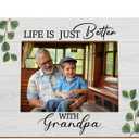 2 x Grandpa 4x6 Picture Frame, Best Grandpa Gifts for Christmas from Grandkids Photo Frame, Grandfather Gifts, Life Is Just Better with Grandfather Wooden Photo Picture Frames